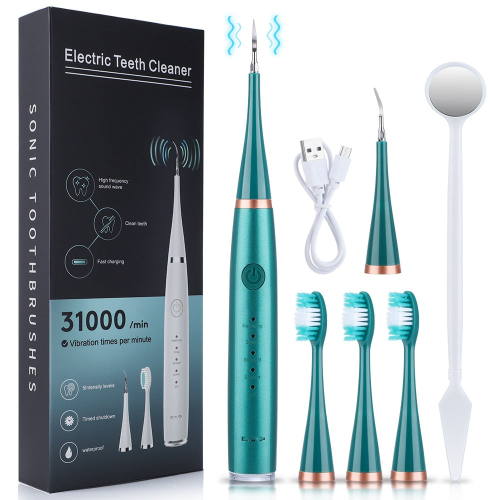 Electric Toothbrush Tooth Cleaner Set Home5-speed High-frequency Vibration Teeth Cleaning Tooth Cleaner To Remove Dental Calculus