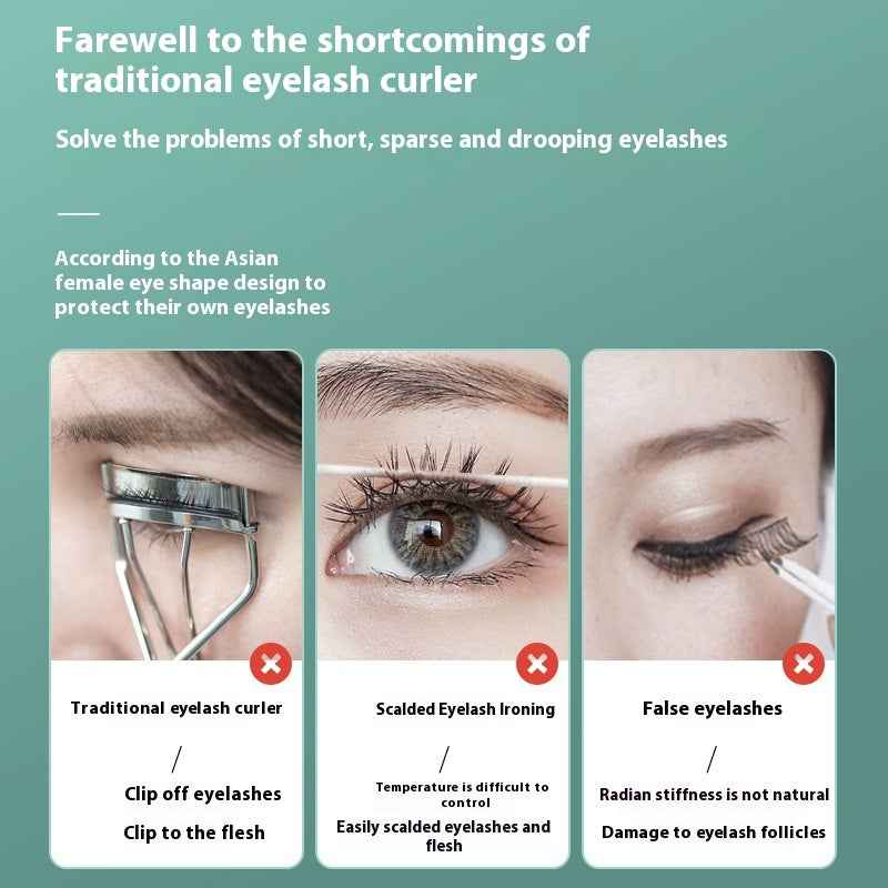 Eyelash Curler Electric Curling Artifact Stainless Steel Portable Heating Eyelash Curler Eyelash Curling Tweezers Electric Heating