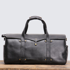 European And American Retro Men's Matte Leather Handbag Travel Bag Women's Real Leather Shoulder Messenger Bag Large Capacity Luggage Bag