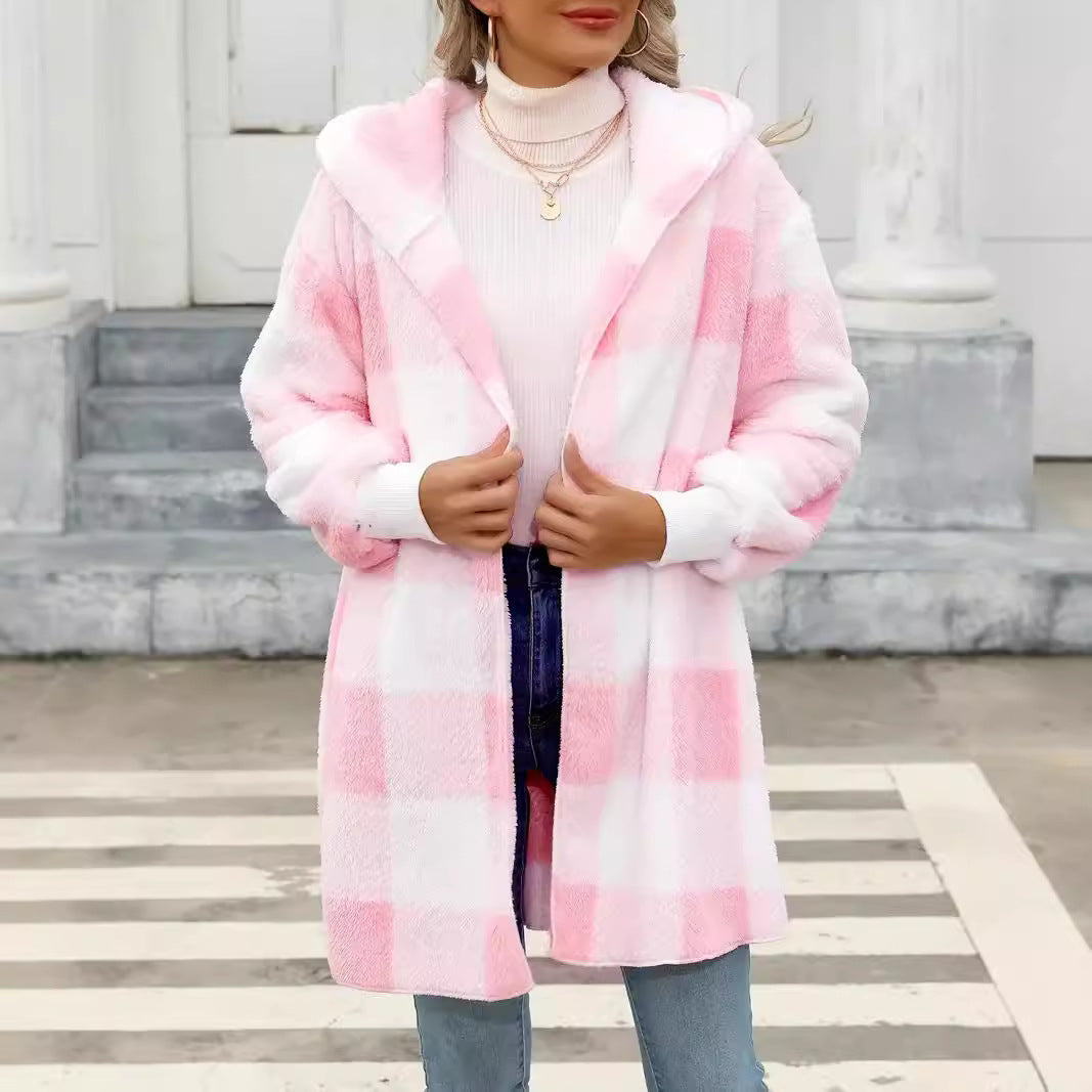 Fashion Special Women's Clothing Plaid Plush Coat - Jess Deals