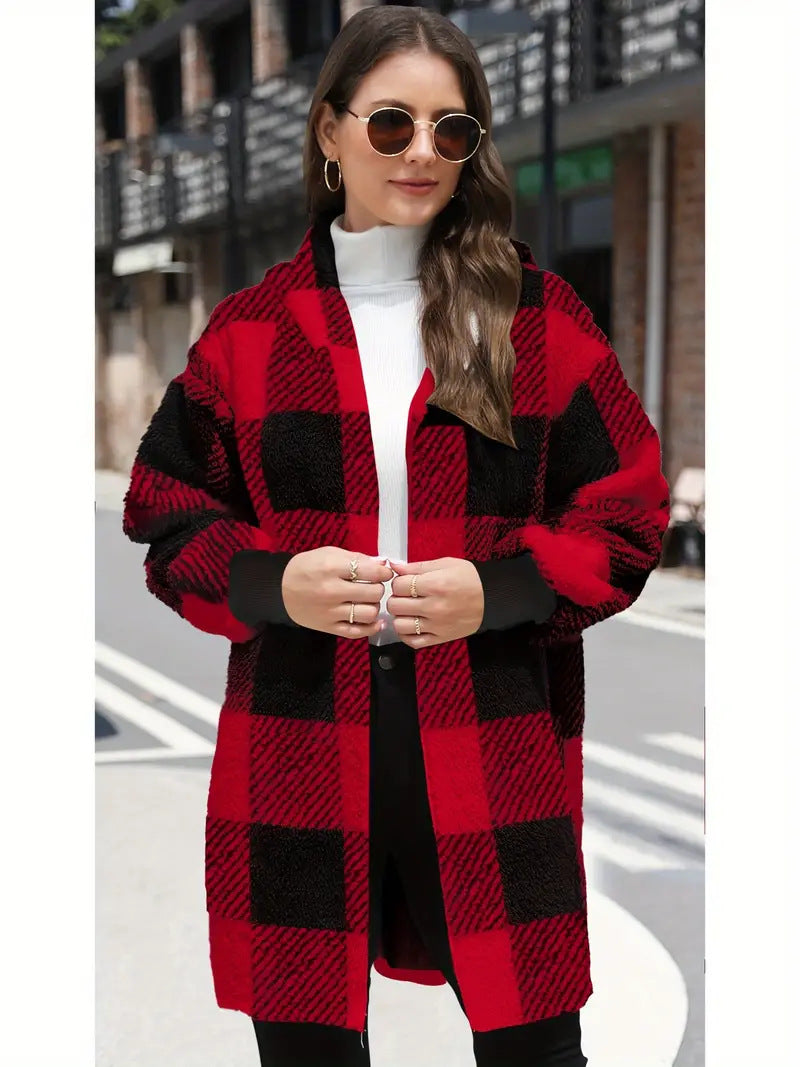 Fashion Special Women's Clothing Plaid Plush Coat - Jess Deals