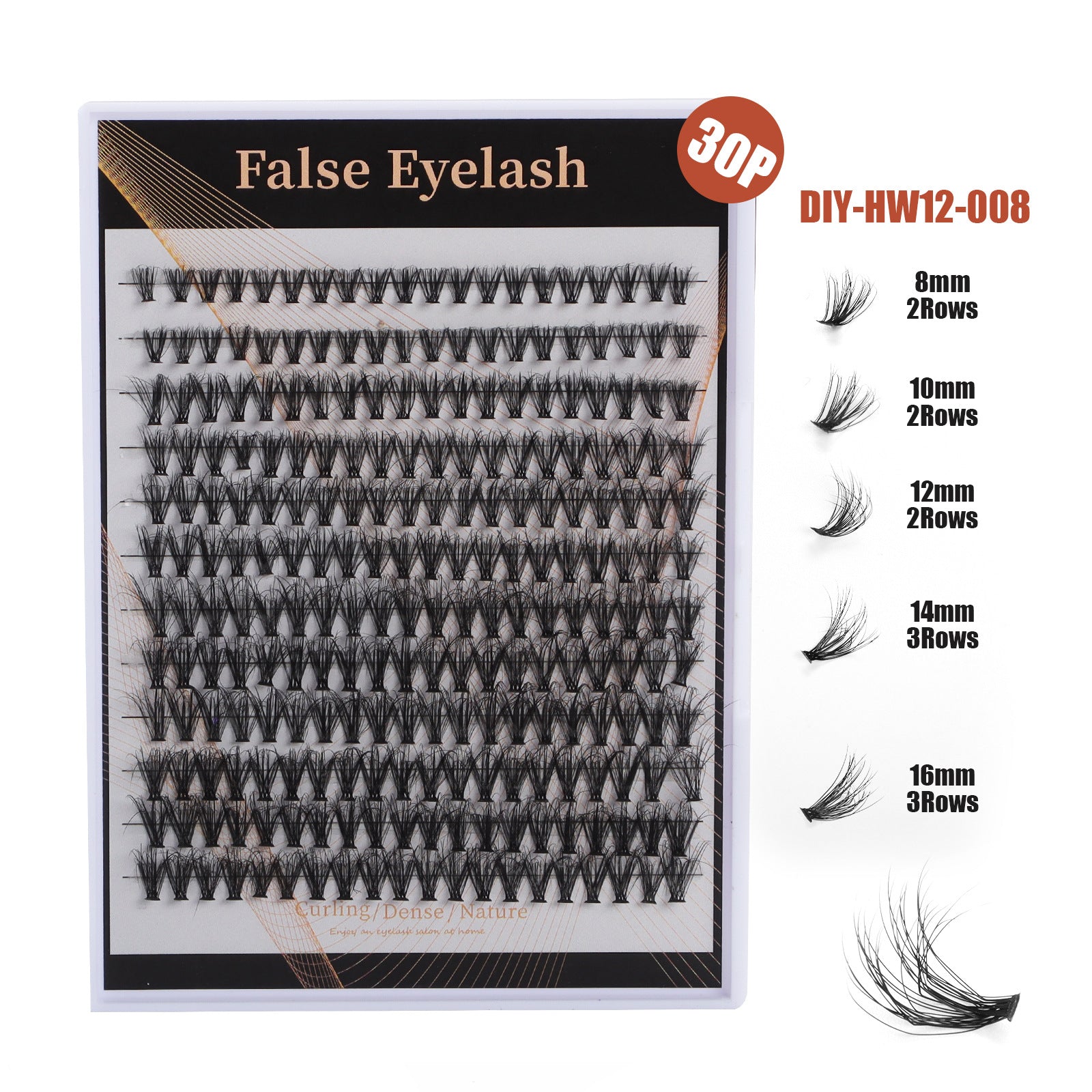 30d40d Eyelashes Volume30p False Eyelashes Dense Hair Hot Melt Segmented8mm-16mm Eyelashes