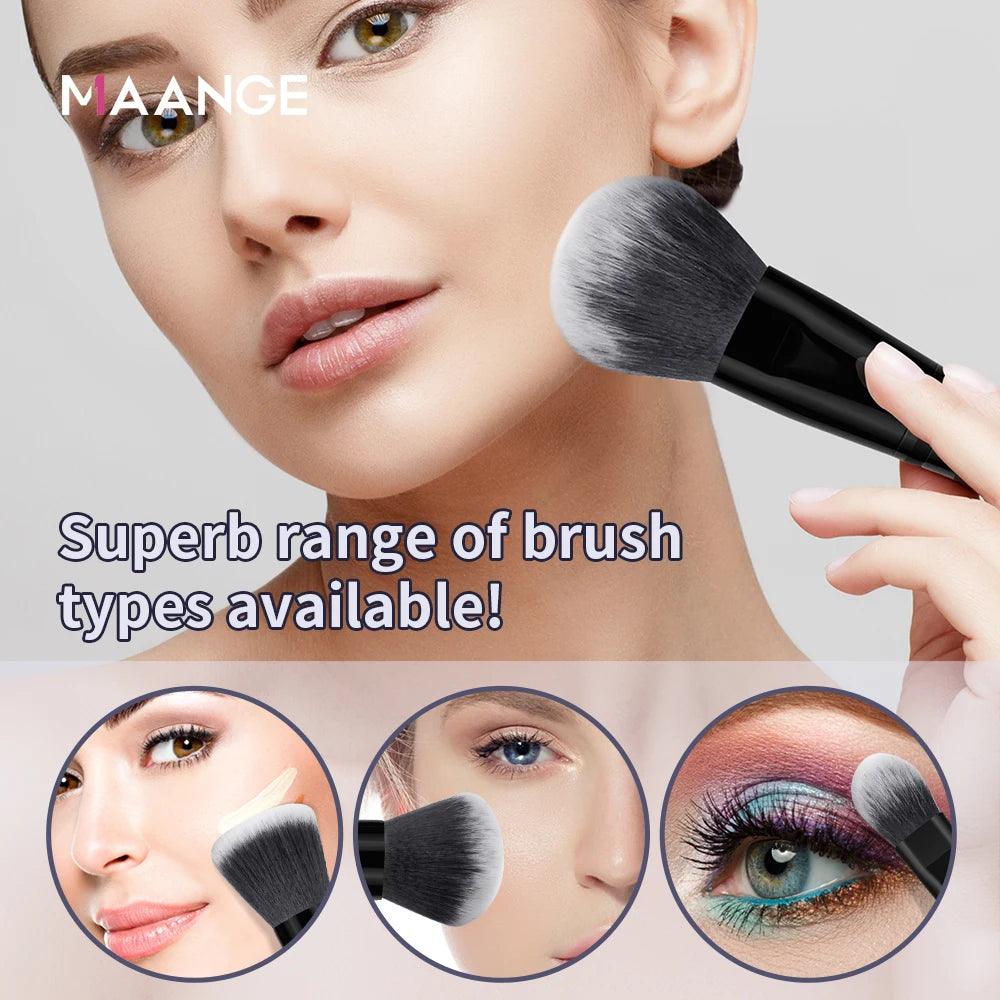 MAANGE 30pcs Professional Makeup Brush Set Foundation Concealers Eye Shadows Powder Blush Blending Brushes Beauty Tools with Bag - Jess Deals