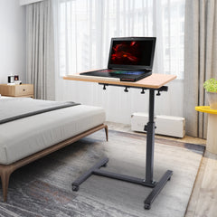 Rolling Laptop Desk 360° Rotation Computer Mobile Stand Adjustable Height Computer Table Sofa Side Tables for Home Office