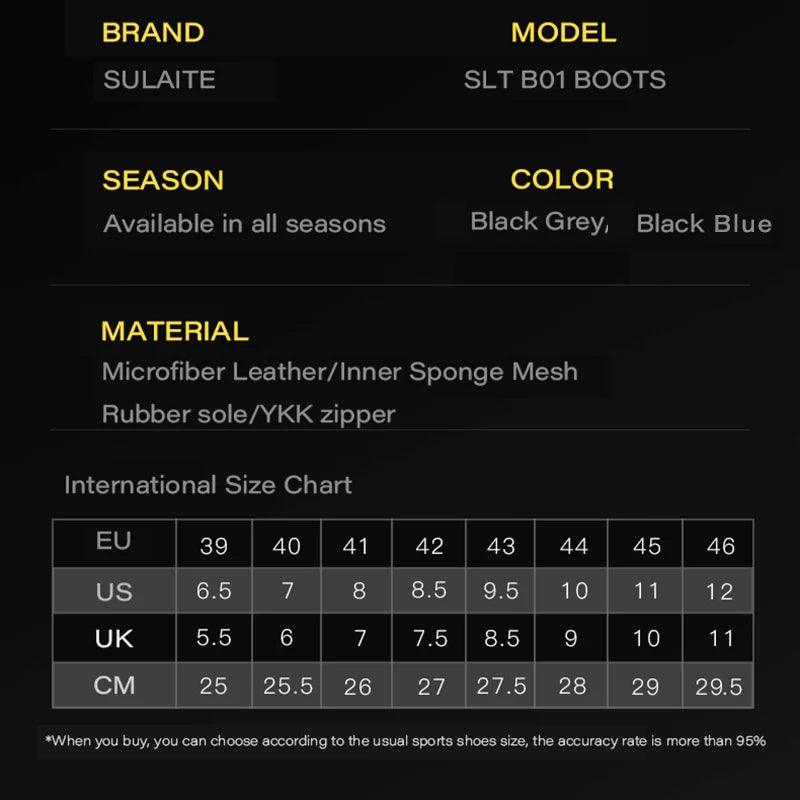 Men Motorcycle boots Breathable Anti-fall Rider Road Racing Casual Shoes Boots Gear Shift Rubber Sole Reflective Motorbike Shoes