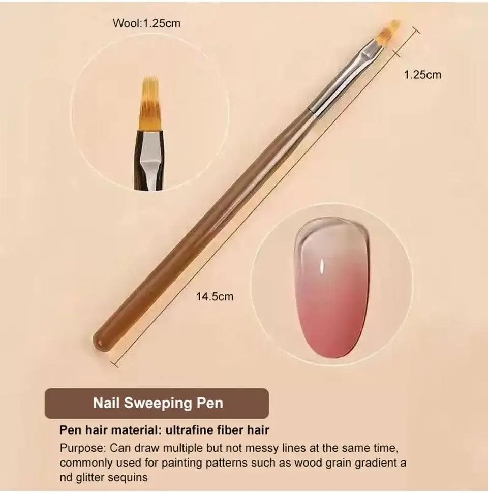 9PCS UV Gel Nail Brush Liner DIY Painting Pen Manicure Acrylic Drawing Brush for Nail Art Design Nails Tip Display Painting Tool - Jess Deals