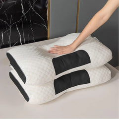 2Pcs Soft Adjustable Ergonomic Knitted Massage Neck Pillow  Orthopedic Contour Support Pillow