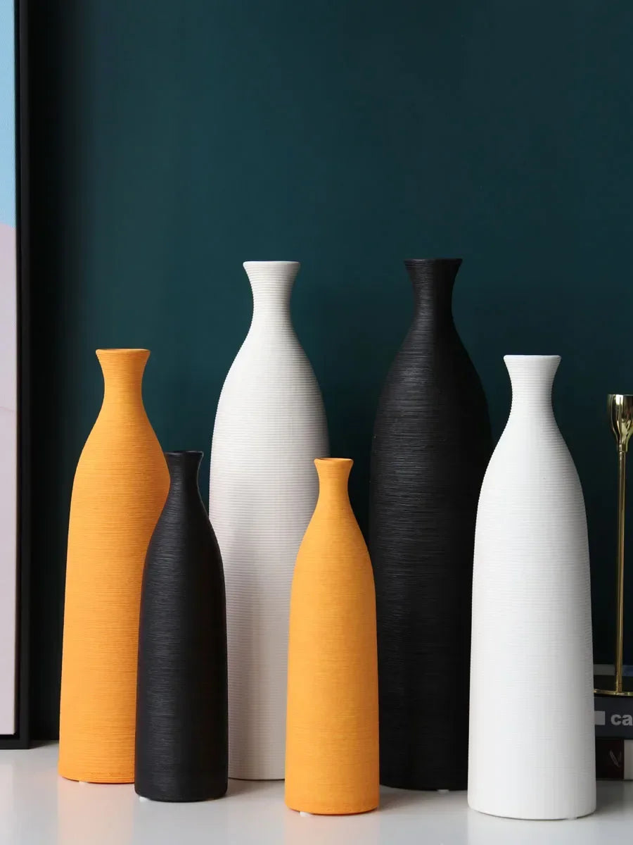 Simple Modern Black White Ceramic Vase