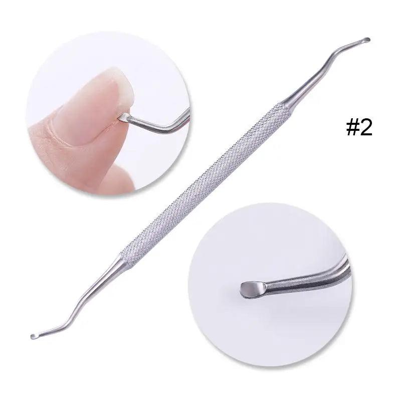 1pcs Double-ended Stainless Steel Cuticle Pusher Dead Skin Push Remover For Pedicure Manicure Nail Art Cleaner Care Tool - Jess Deals