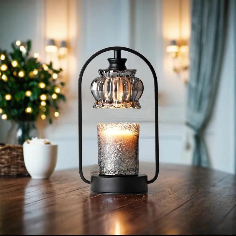 Aromatherapy Wax Melting Lamp Large Black Morden Atmosphere Dimmable Candle Warmer Lamp Glass Candle Light Warmer