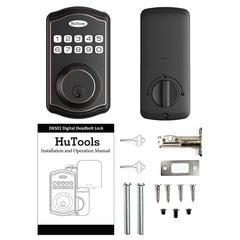 HuTools Keyless Entry Door Lock, Keypad Password Lock Electroplating Rubbing Color Matte Oil, Automatic Lock, Easy To Install