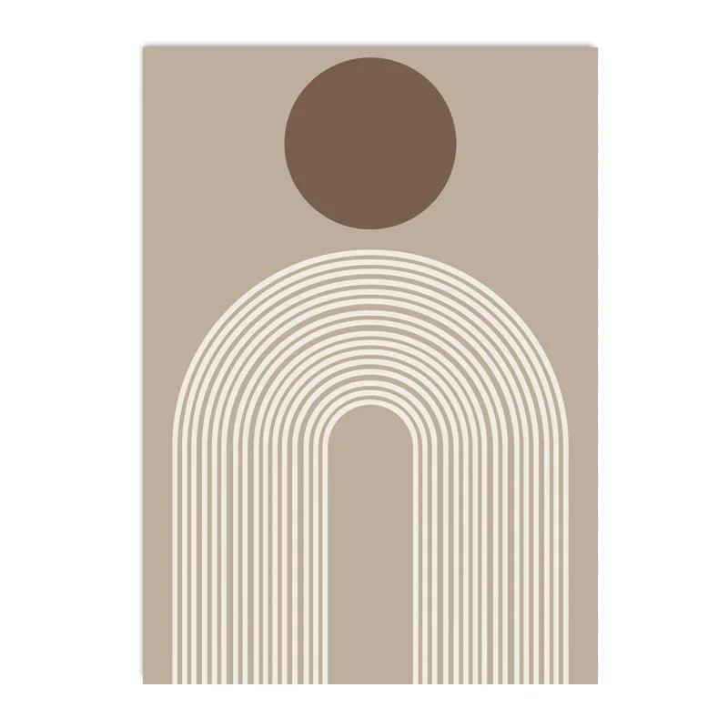 Abstract Beige Brown Geometric Lines Canvas Painting Boho Modern Poster Nordic Wall Art Print Picture Living Room Interior Decor - Jess Deals