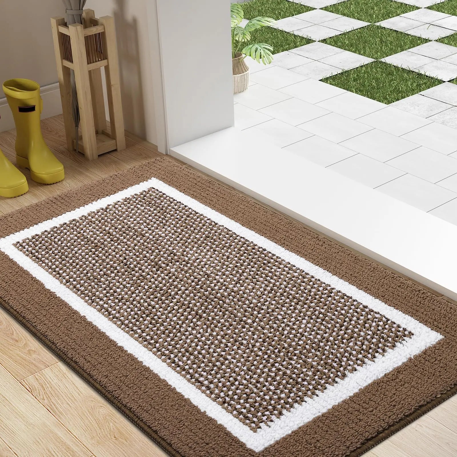 Door Mat Indoor Door Mat Home Non-Slip Absorbent Resist Dirt Door Mat Kitchen Durable Waterproof Inside Floor Mats