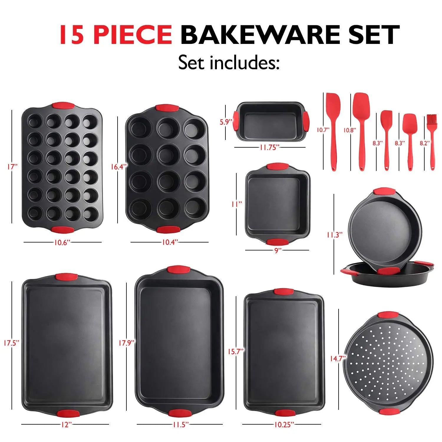 Baking Pan Set, 39 Piece Premium Baking Set, Nonstick Bakeware Sets BPA Free, Cookie Sheets for Baking Nonstick Set