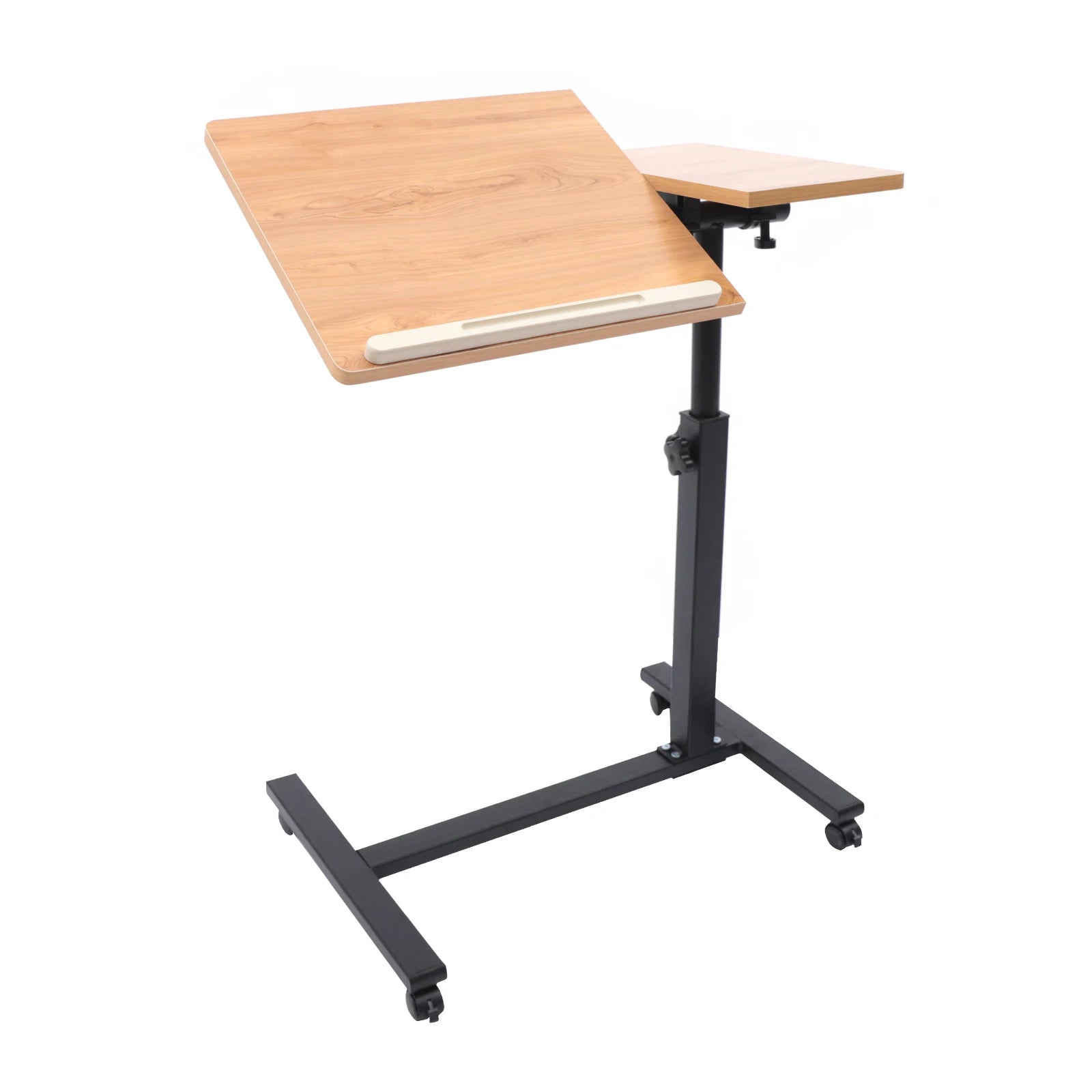 Rolling Laptop Desk 360° Rotation Computer Mobile Stand Adjustable Height Computer Table Sofa Side Tables for Home Office