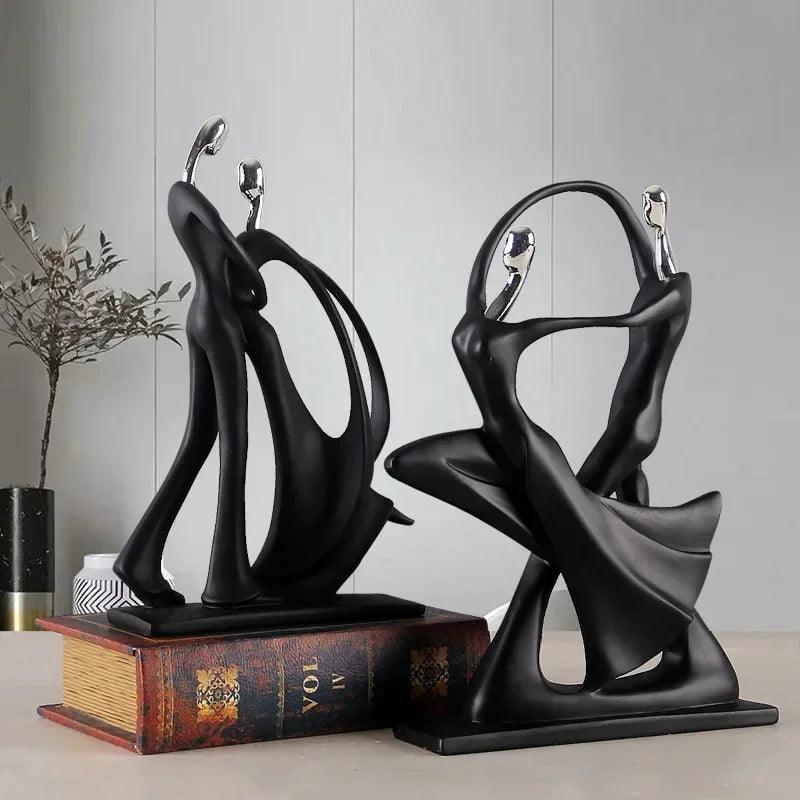 Nordic Art Dancing Couple Resin Figure Ornaments Figurines Home Decoration Accessories for Living Room Ornaments for Home Decor - Jess Deals