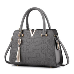High Quality Ladies leather hand bags Women luxury brand Crocodile Shoulder Bags V Letters Designer Large Capacity  Handbag - Jess Deals