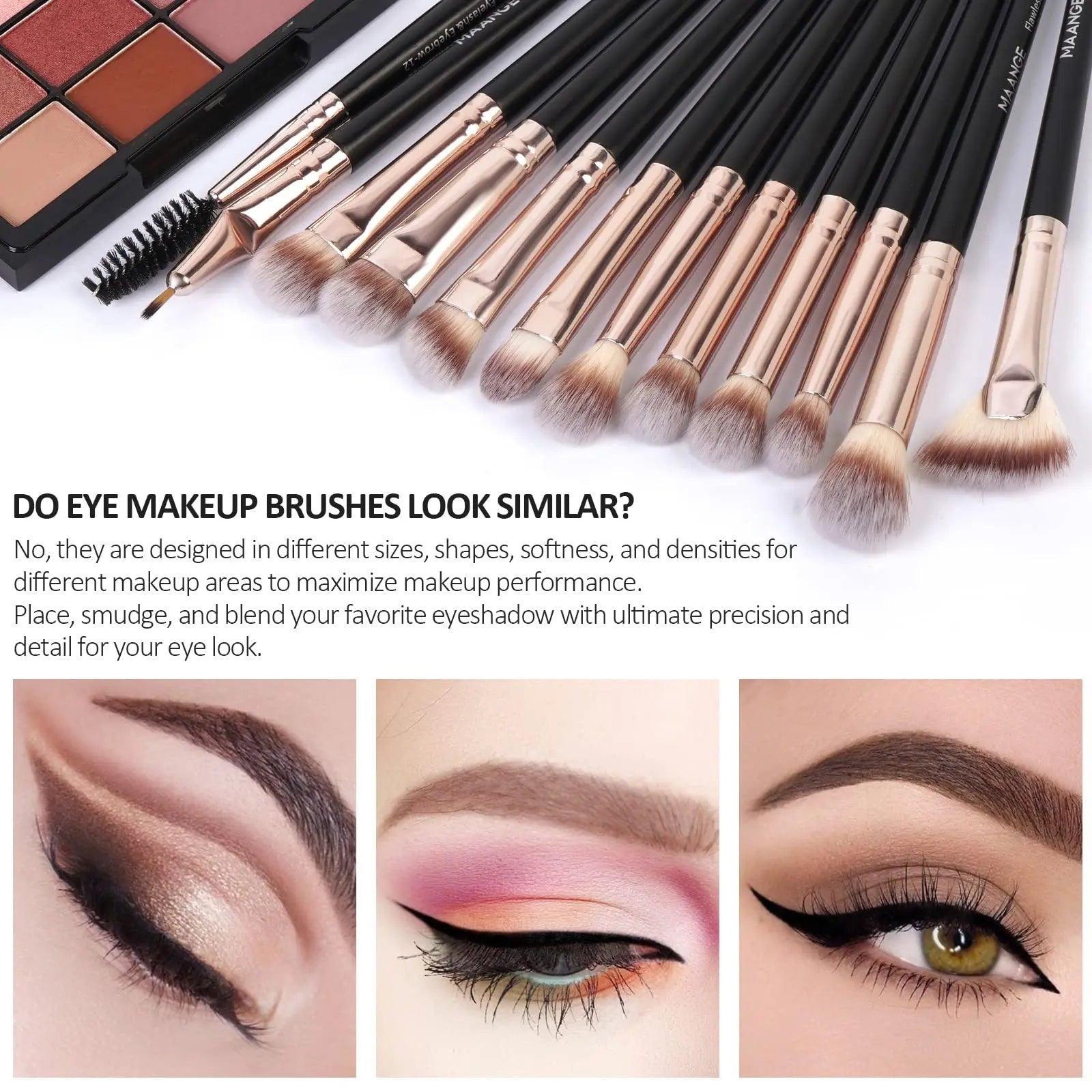 MAANGE 18 Pieces Professional Makeup Brush Facial Foundation Powder Blush Brushes Eyeshadow Flawless Brushes For Women Cosmetic - Jess Deals