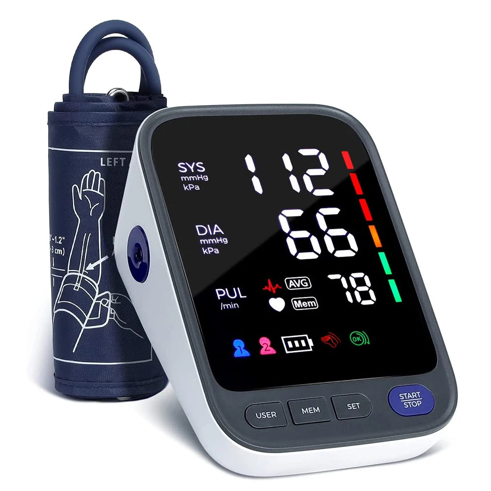 Blood Pressure Machine, Automatic Digital Upper Arm Blood Pressure Monitor with Adjustable Large Cuff