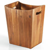 2 Gallons Rectangular Wastebasket - Acacia Wood Waste Basket with Handle