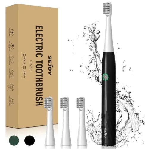 Sejoy Sonic Electric Toothbrush for Adults Rechargeable 5 Cleaning Modes Ultra Sonic Toothbrush with 12 Brush Heads Smart Timer - Jess Deals