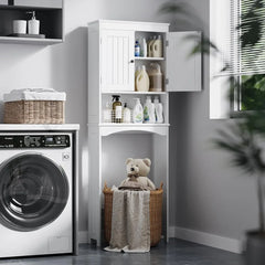 Maximize Bathroom Space with Over The Toilet Storage Cabinets Featuring Open and Adjustable Shelves