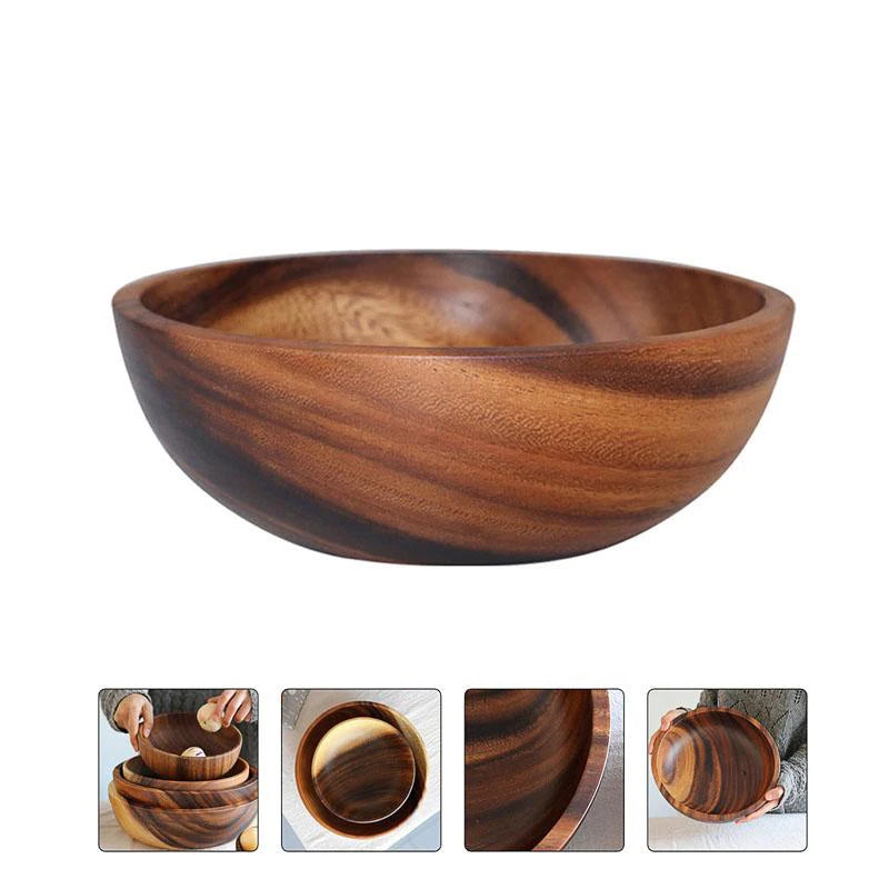 Wooden Bowl Household Fruit Bowl Salad Bowl