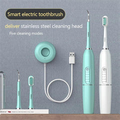 Ultrasonic Electric Toothbrushes Sonic Waterproof USB Charger Tooth Brushes Replacement Timer Dental Calculus Remover - Jess Deals