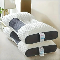 2Pcs Soft Adjustable Ergonomic Knitted Massage Neck Pillow  Orthopedic Contour Support Pillow