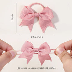 10Pcs Bows Elastic Hair rubber band Hair Ties Ribbon Pigtail Grosgrain Hair accessories girl Baby Gift bands for children