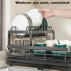 Dish Drying Rack Kitchen Adjustable Stainless Steel Cutting Board Organizer Dish Bowl Drainer Storage Rack Kitchen Tools