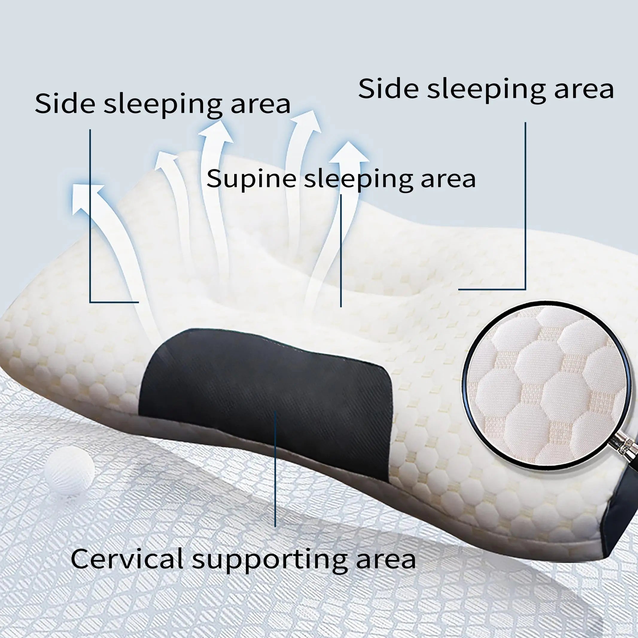 2Pcs Soft Adjustable Ergonomic Knitted Massage Neck Pillow  Orthopedic Contour Support Pillow