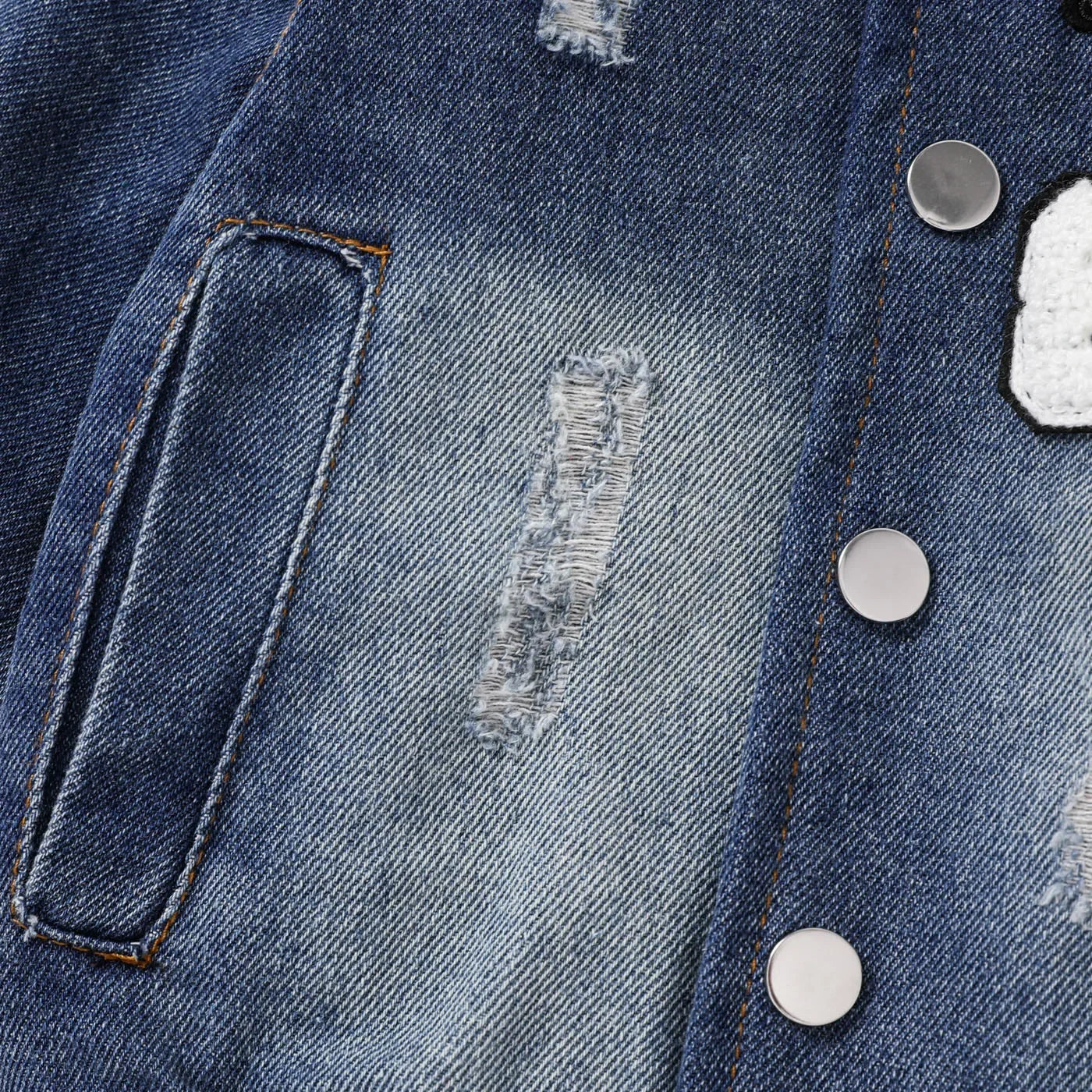 Baby Boy Hole Design Trendy Basic Long Sleeve Denim Jacket Soft and Comfortable  Perfect for Outings and Daily Wear