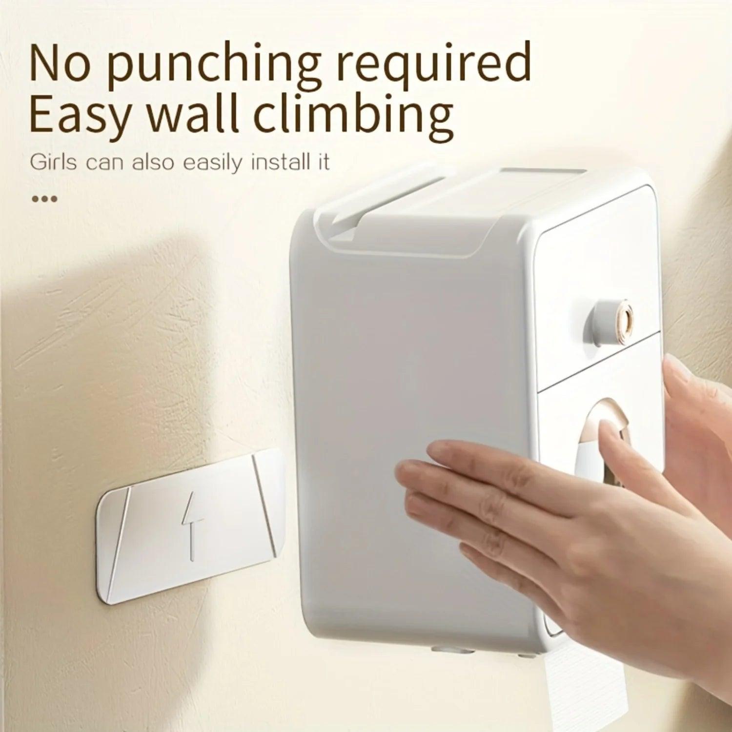 Wall Mounted Toilet Tissue Box- Ideal for Kitchen Bathroom Vanity Countertops. Perfect Bathroom Accessories for Organization. - Jess Deals