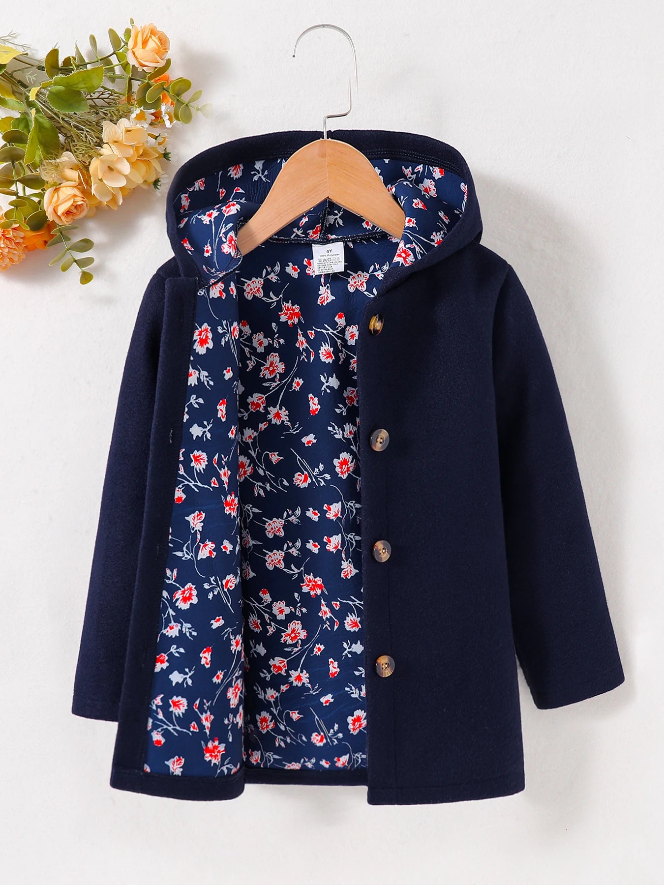 Girls' Fashion Autumn New Gemstone Blue Hoodie Single Piece