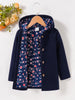 Girls' Fashion Autumn New Gemstone Blue Hoodie Single Piece