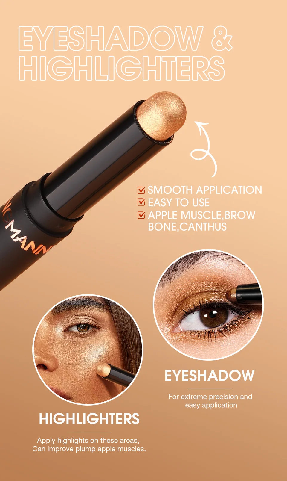 LANGMANNI 16 color pearl eyeshadow stick waterproof long lasting color eyeshadow Face Highlight