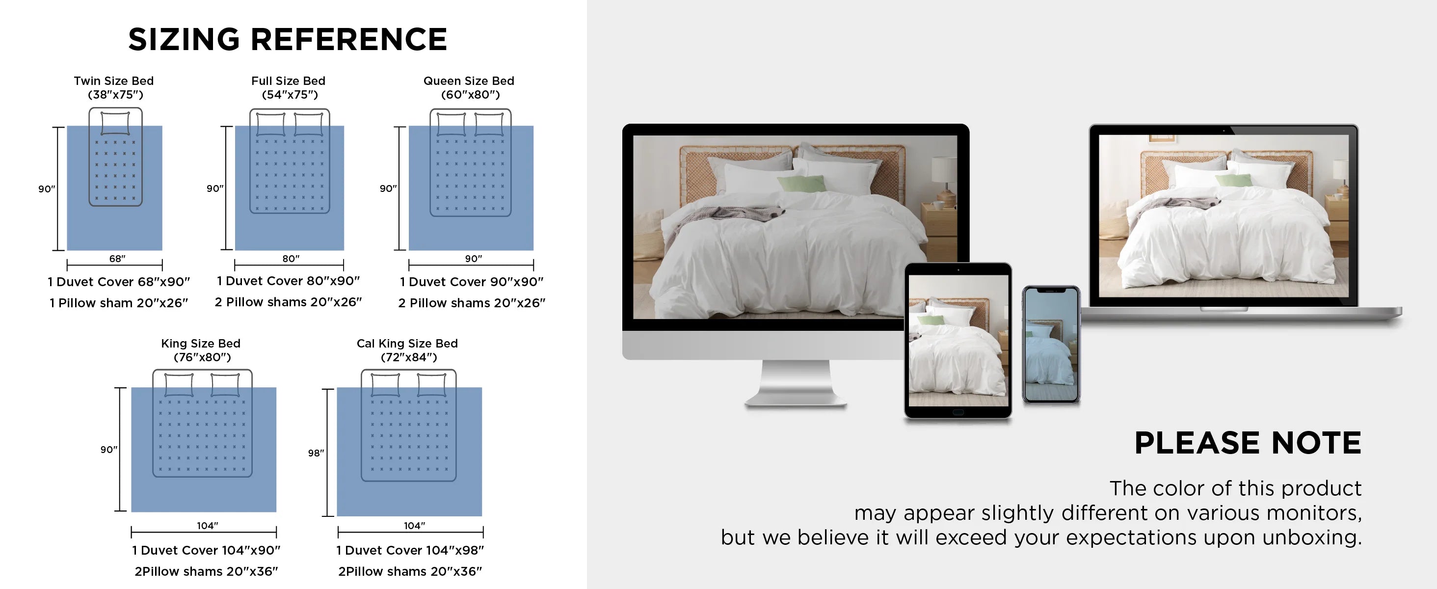 Bedsure Duvet Cover - Polyester & Rayon Derived from Bamboo Cooling Duvet Cover Set, 1 Duvet Cover  & 2 Pillow Shams