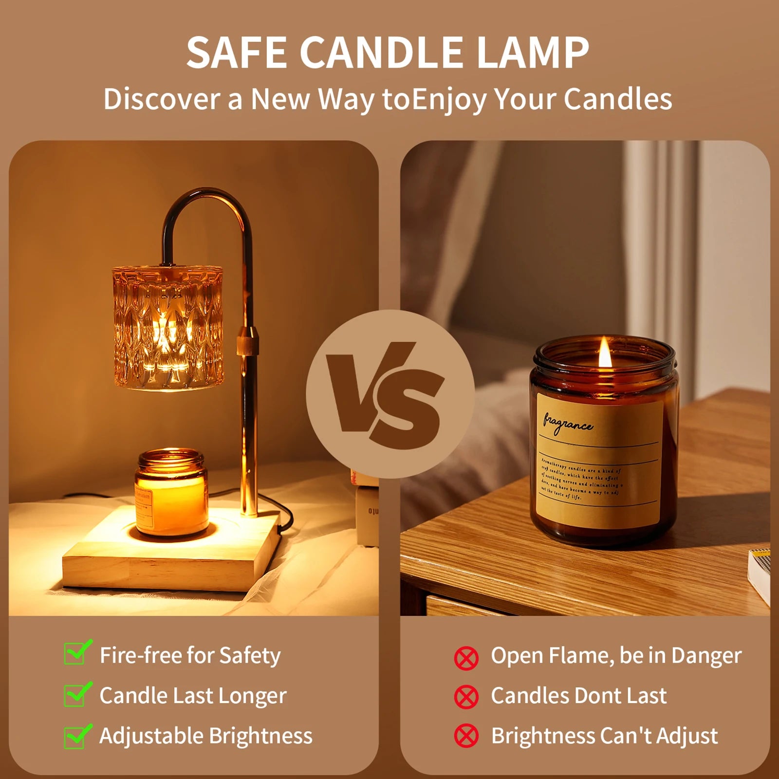 Electric Dimmable Candle Warmer Table Lamp
