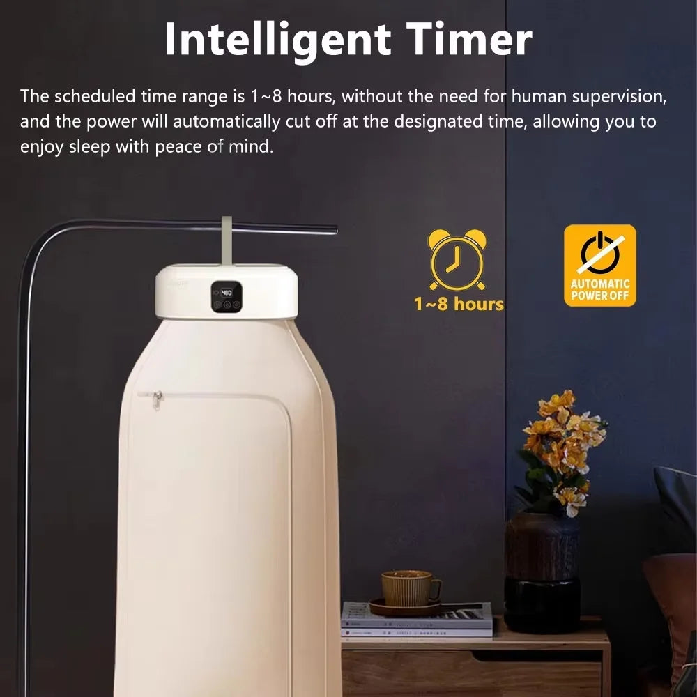 Smart Portable Home Clothes Folding Dryer Multifunctional Clothes Care Garment Steamer Dryer LED Screen with Remote Control - Jess Deals
