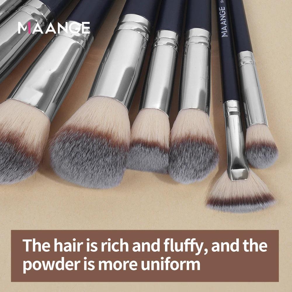 MAANGE 30pcs Professional Makeup Brush Set Foundation Concealers Eye Shadows Powder Blush Blending Brushes Beauty Tools with Bag - Jess Deals