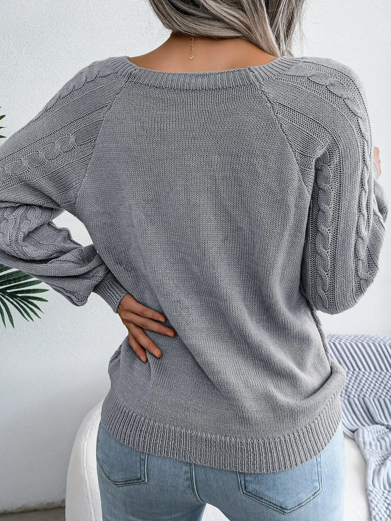 Women Casual Square Collar Buttons Long Sleeve Knitted Pullovers And Sweaters For Autumn Winter 2023