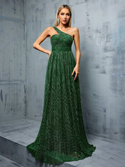 Mgiacy One shoulder irregular wire long skirt Evening gown ball dress Party dress