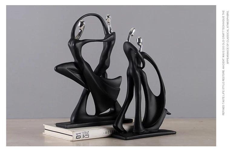 Nordic Art Dancing Couple Resin Figure Ornaments Figurines Home Decoration Accessories for Living Room Ornaments for Home Decor - Jess Deals
