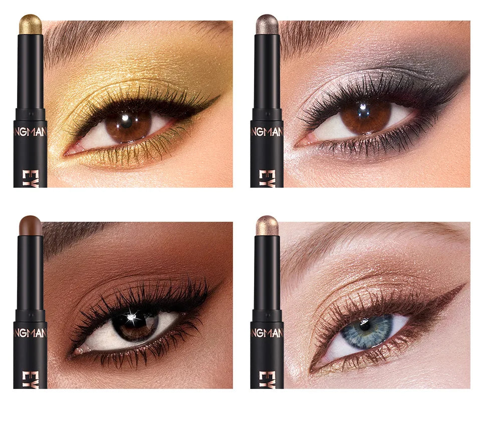 LANGMANNI 16 color pearl eyeshadow stick waterproof long lasting color eyeshadow Face Highlight