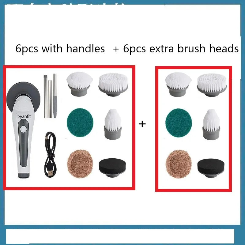 IPX8 Waterproof 6 in 1 Electric Cleaning Brush Electric Spin Scrubber