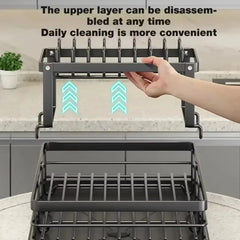 Dish Drying Rack Kitchen Adjustable Stainless Steel Cutting Board Organizer Dish Bowl Drainer Storage Rack Kitchen Tools