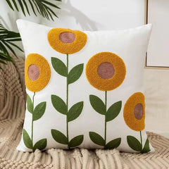 45X45CM Flower Embroidered Throw Pillow Cover Plant Towel Modern Stamping Waist Cushion Cover Decor Home Decorative Pillowcase