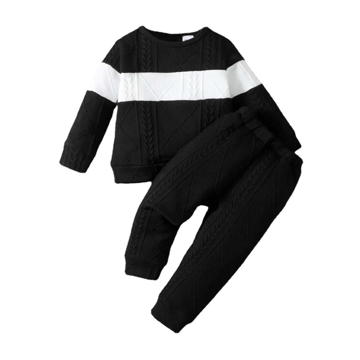 2PCS Kids Boy Clothes Set Long Sleeves Color Block Hoodies+Pants Autumn&Winter Fashion Sport Suit For Children Boy 1-6 Years - Jess Deals