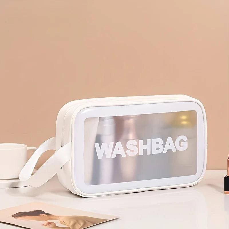 Large Capacity Waterproof Transparent Travel Cosmetic Bag - Portable and Organized Storage for Makeup and Toiletries
